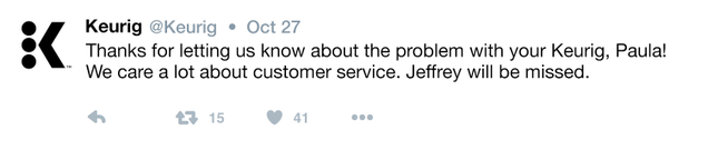 Illustration for article titled Customer Service FTW: When This Woman Complained On Twitter About Her Keurig Not Working, Keurig Beheaded Their CEO